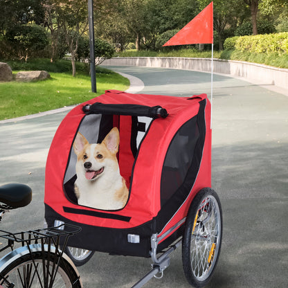 Remorque de vélo pliable pour animaux de compagnie.