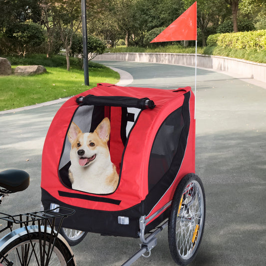 Remorque de vélo pliable pour animaux de compagnie.