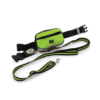 Laisse élastique pour chien de jogging - Sac de ceinture réglable + mains libres